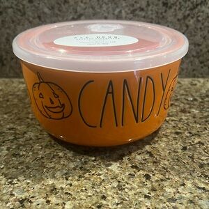 Rae Dunn Orange Ceramic Halloween Pumpkin Candy Bowl